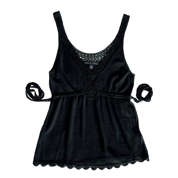 Banana Republic Tops - Banana Republic XS Black Crochet Evening Top New*